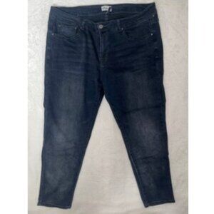 Rebel Jeans Women 38x27 Size 18W Dark Blue Denim Cropped Ankle Pockets